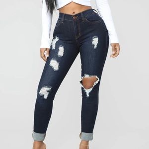 Fashion Nova Glistening jeans - dark denim size 3